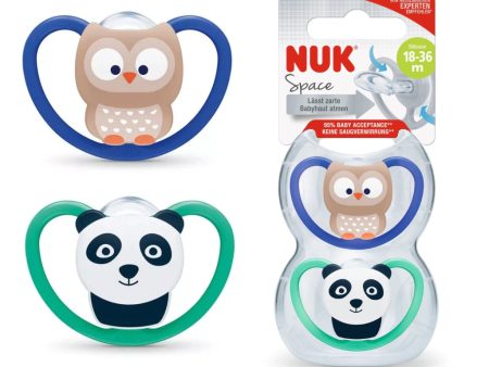 Nuk Chupete Nuk Space Silicona T. 3 (2 unids.) 18 - 36 M. Oso Panda y Búho Online now